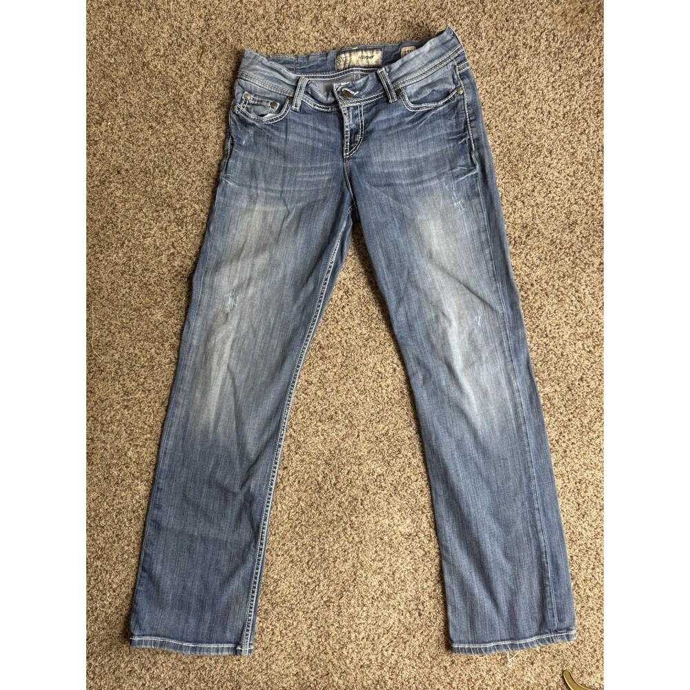 BKE Harper Jeans Womens 27x31.5 Light Wash Bootcut Stretch Denim Buckle
